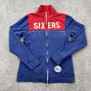 Philadelphia 76ers NBA Full Zip Up Sweatshirt 47 Brand Youth Size L Red‎ Blue